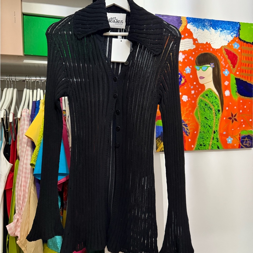 Elegant Black Cardigan Sweater